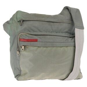 Authentic PRADA Sports Shoulder Bag Nylon Green Silver